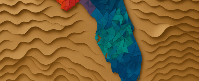 Florida colorful abstract map